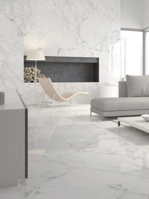 Matētas flīzes SMOKE WHITE SATIN, 60x120 cm, AM