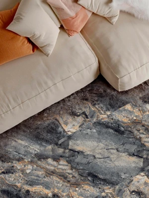Glancētas flīzes SANTORINI BLUE MARBLE, 60x120 cm, AM