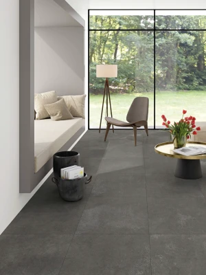 Matte tiles CEMENTO ELEGANTE NERO CARVING, 60x60 cm, DG