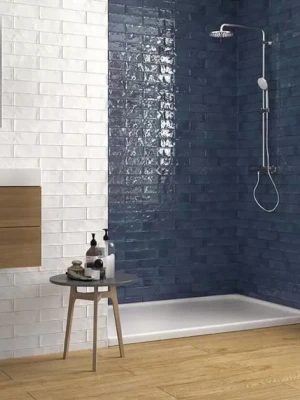 Glossy wall metro tiles HARLEQUIN LAGOON, 7x28 cm, EC