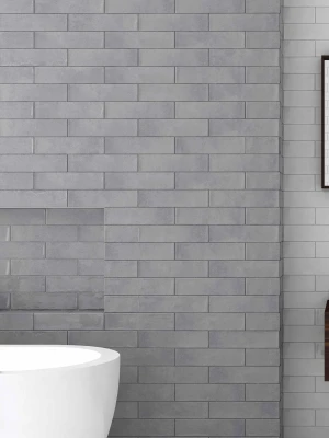 Glossy wall metro tiles HARLEQUIN GRIGIO, 7x28 cm, EC