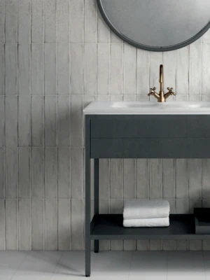 Glossy wall metro tiles HARLEQUIN GRIGIO, 7x28 cm, EC