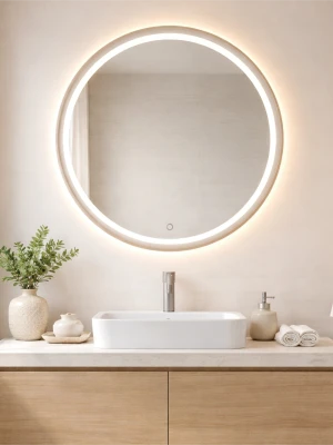 Spogulis ar LED apgaismojumu Ø 60 cm, 24W, 3CCT