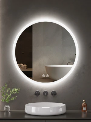 LED spogulis ar apsildes funkciju ETERNA, Ø 80 cm, 2700-6500K, 18W, 1980Lm, IP44