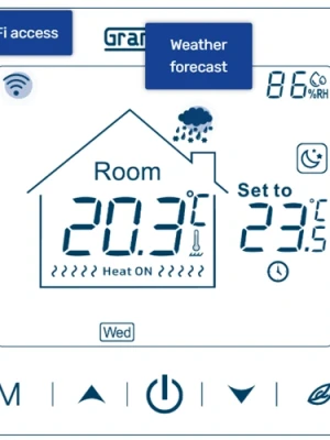 Programmējams temperatūras regulators ar Wi-Fi tālvadības piekļuvi SN-15, 16A, 3,6 kW