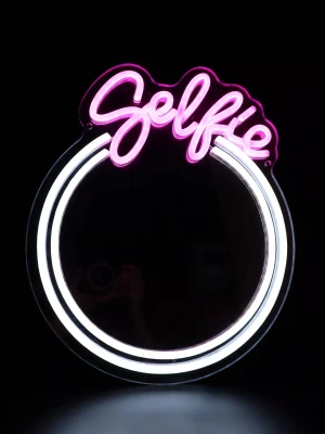 LED Spogulis SELFIE ar rozā neona apgaismojumu, 3.44W, IP20