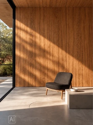 Premium klases bambusa WPC sienas panelis Walnut Naturale, 2800 × 1200 × 8 mm