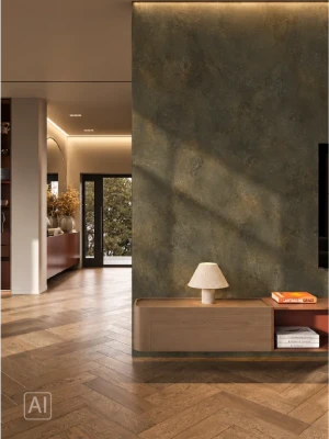 Premium klases bambusa WPC sienas panelis Grey Rust, 2800 × 1200 × 8 mm