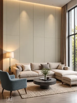 Premium klases bambusa WPC sienas panelis Crema Matte Mono, 2800 × 1200 × 8 mm