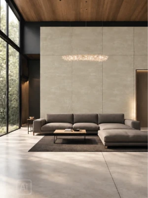 Premium klases bambusa WPC sienas panelis Cement Grey, 2800 × 1200 × 8 mm