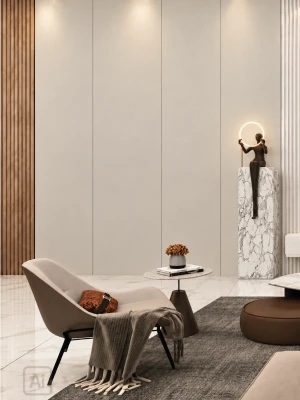 Premium klases bambusa WPC sienas panelis White Matte Mono, 2800 × 1200 × 8 mm
