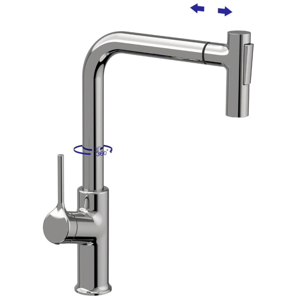 Kitchen faucet with pull-out 2-mode shower, FARSALA