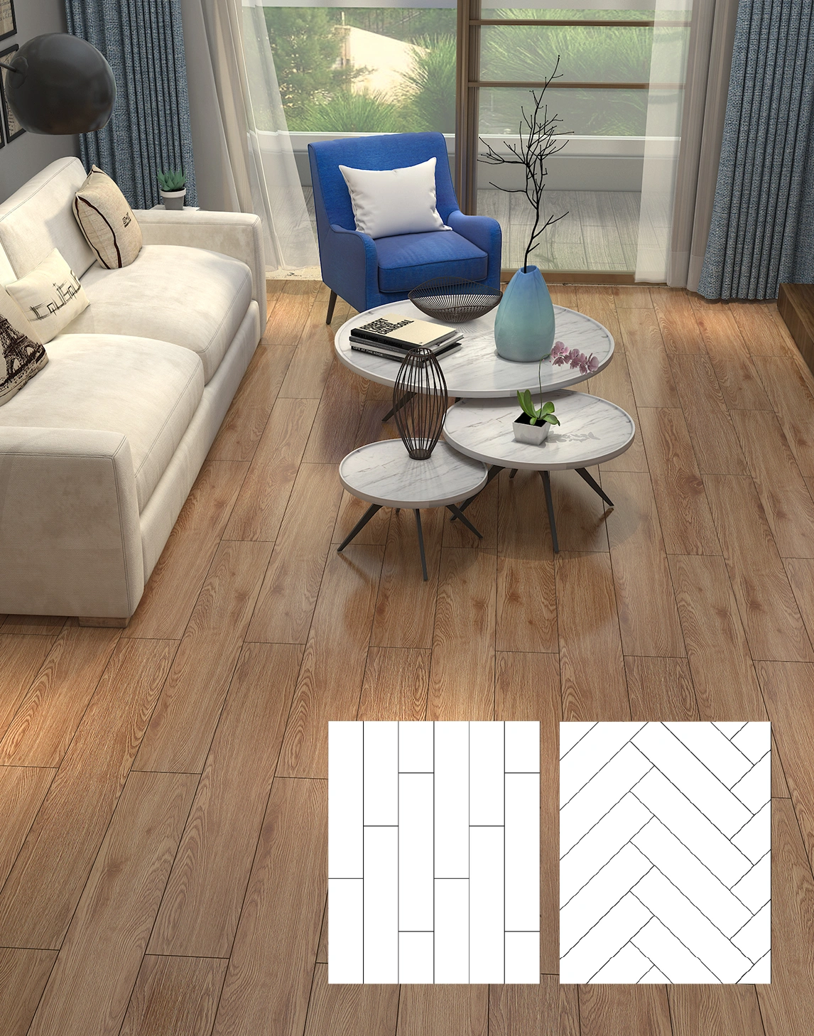 Kvarca vinila flīzes OAK HARMONY, LVT, līmējāmā sistēma
