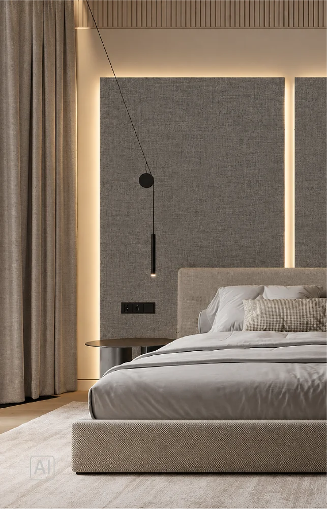 Premium klases bambusa WPC sienas panelisIntreccio Nero, 2800 × 1200 × 8 mm
