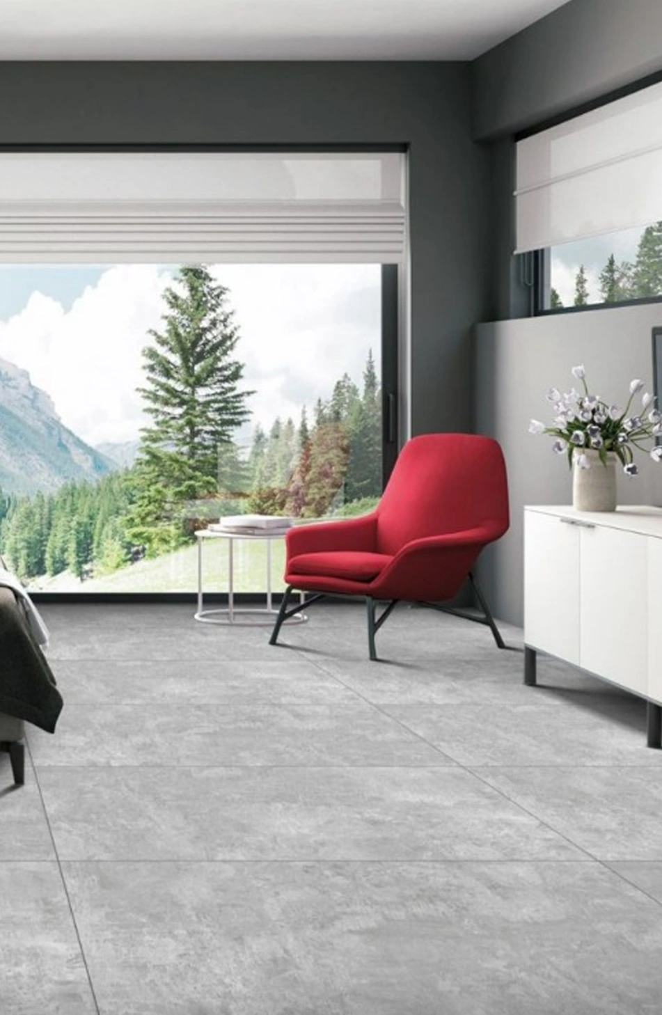 Matte tiles ITAKA CEMENT GREY, 60x120 cm, TS