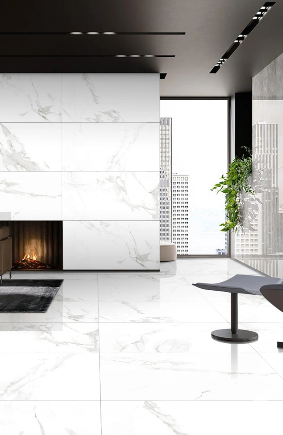 Matte tiles MANDALAY WHITE, 60x120 cm, AM