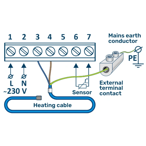 Programmējams temperatūras regulators HW800, 16A, 3,6 kW