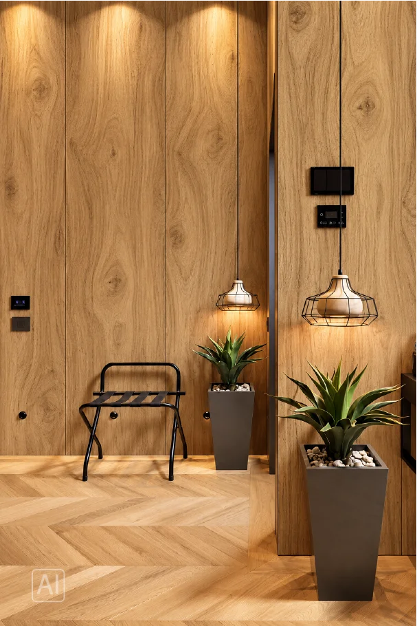 Premium klases bambusa WPC sienas panelis Oak Natural, 2800 × 1200 × 8 mm