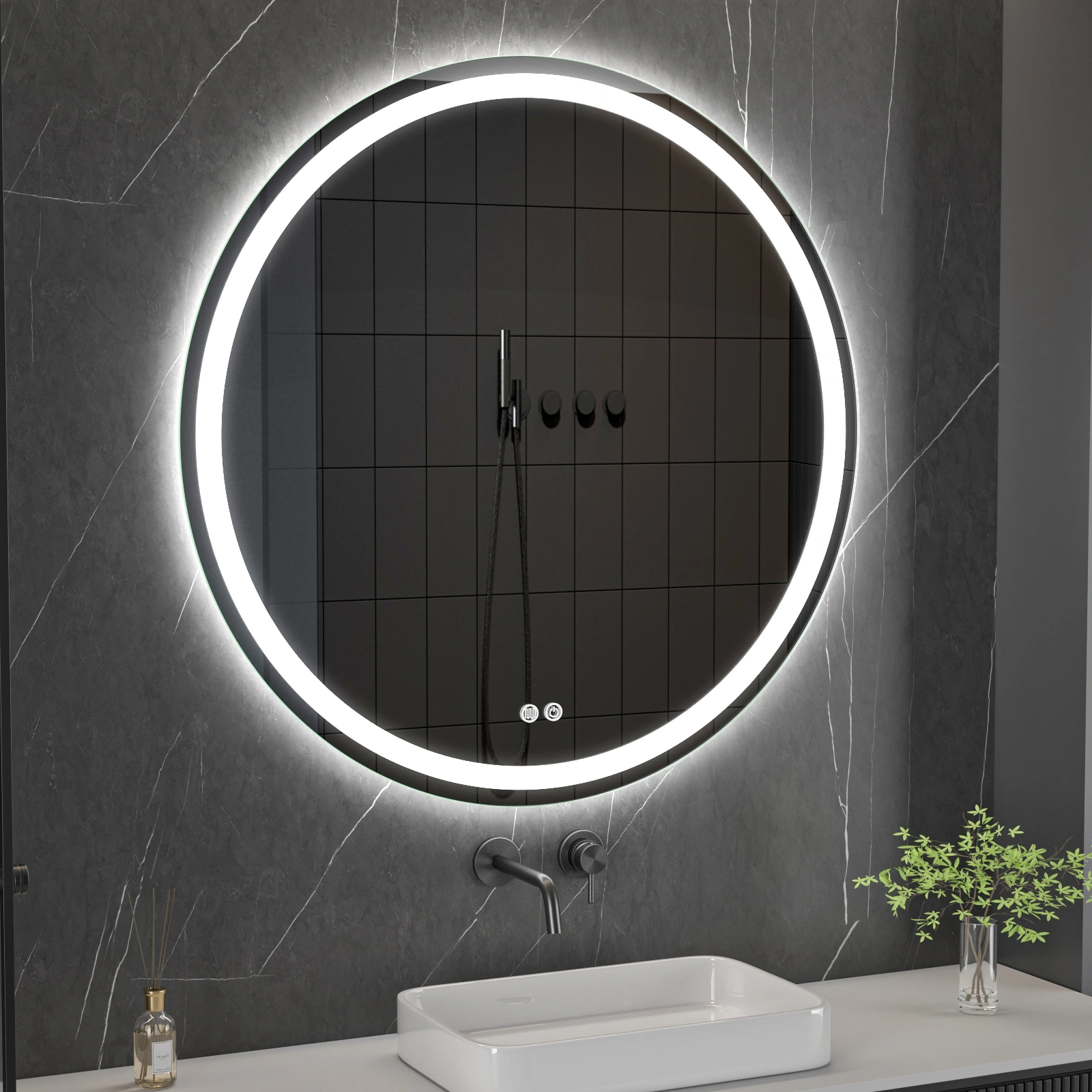 LED зеркало с функцией подогрева RONDO, Ø 100 cm, 2700-6500K, 31W, 3388Lm, IP44