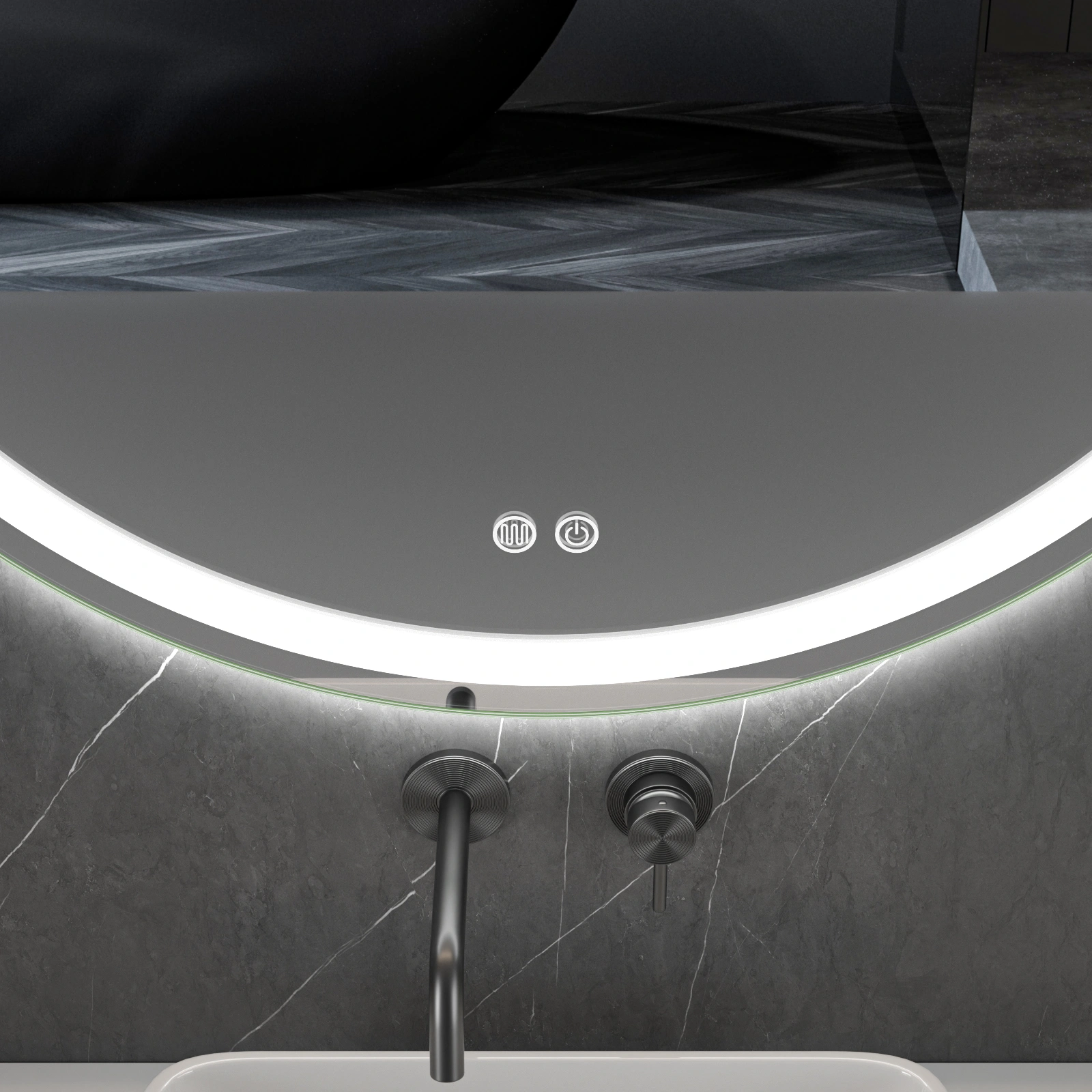 LED зеркало с функцией подогрева RONDO, Ø 100 cm, 2700-6500K, 31W, 3388Lm, IP44