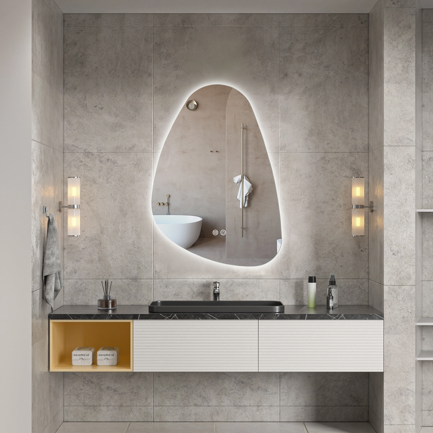 LED spogulis ar apsildes funkciju FANTAZIA, 73.8 x 102.9 cm, 2700-6500K, 21W, 2310Lm, IP44