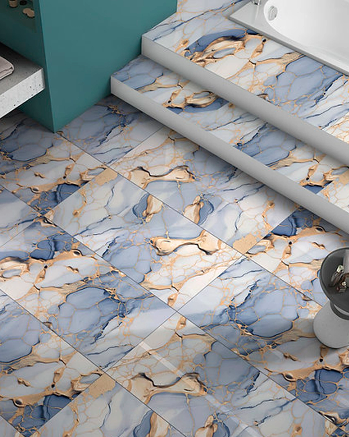 Glossy tiles GOLDEN BLUE, 60x120 cm, AM