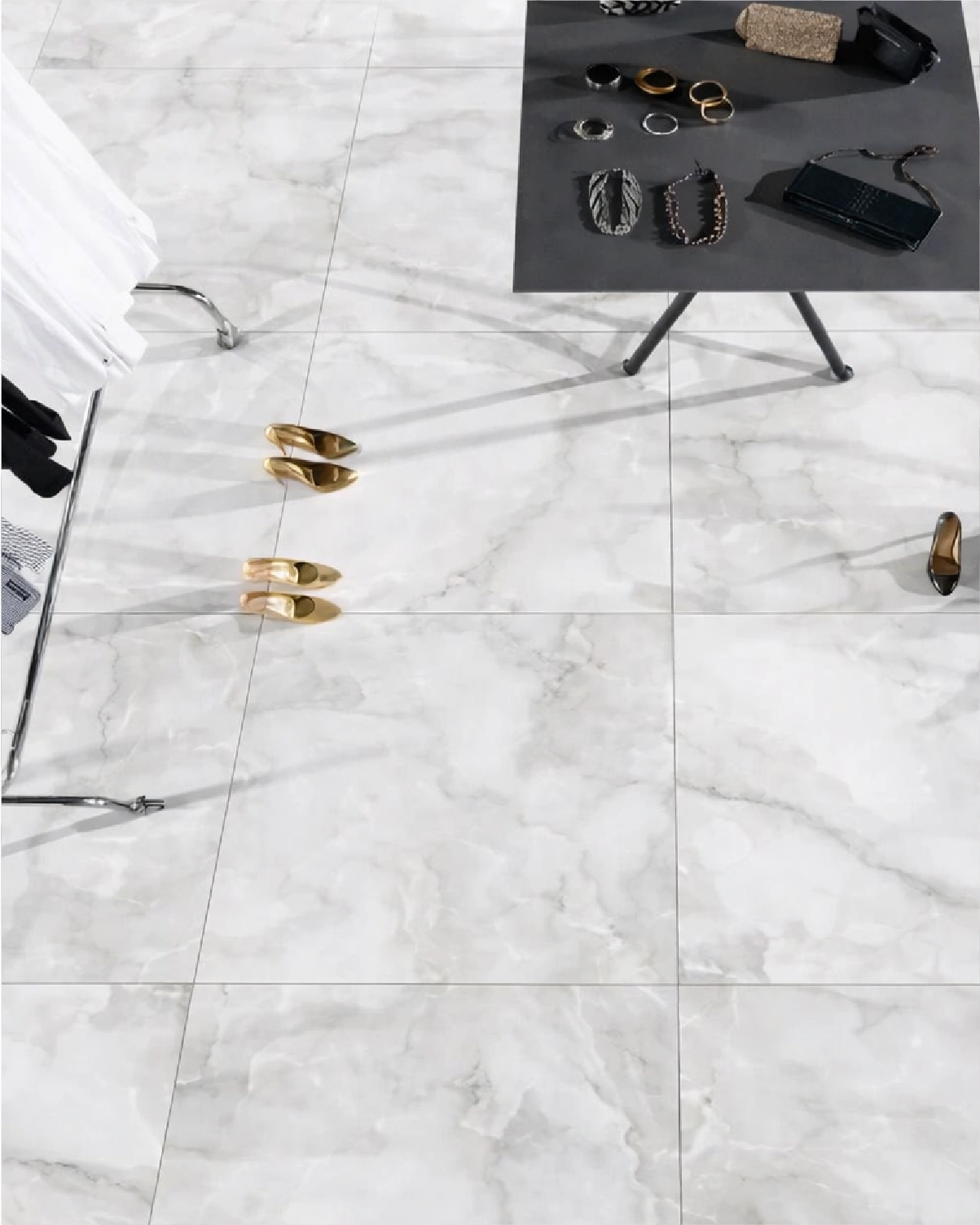 Glossy tiles ONYX GREY, 60x60 cm, DE