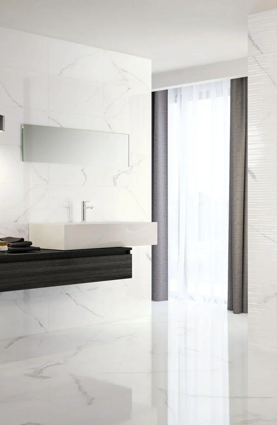 Glancētas flīzes SANTORINI WHITE MARBLE, 60x120 cm, TS