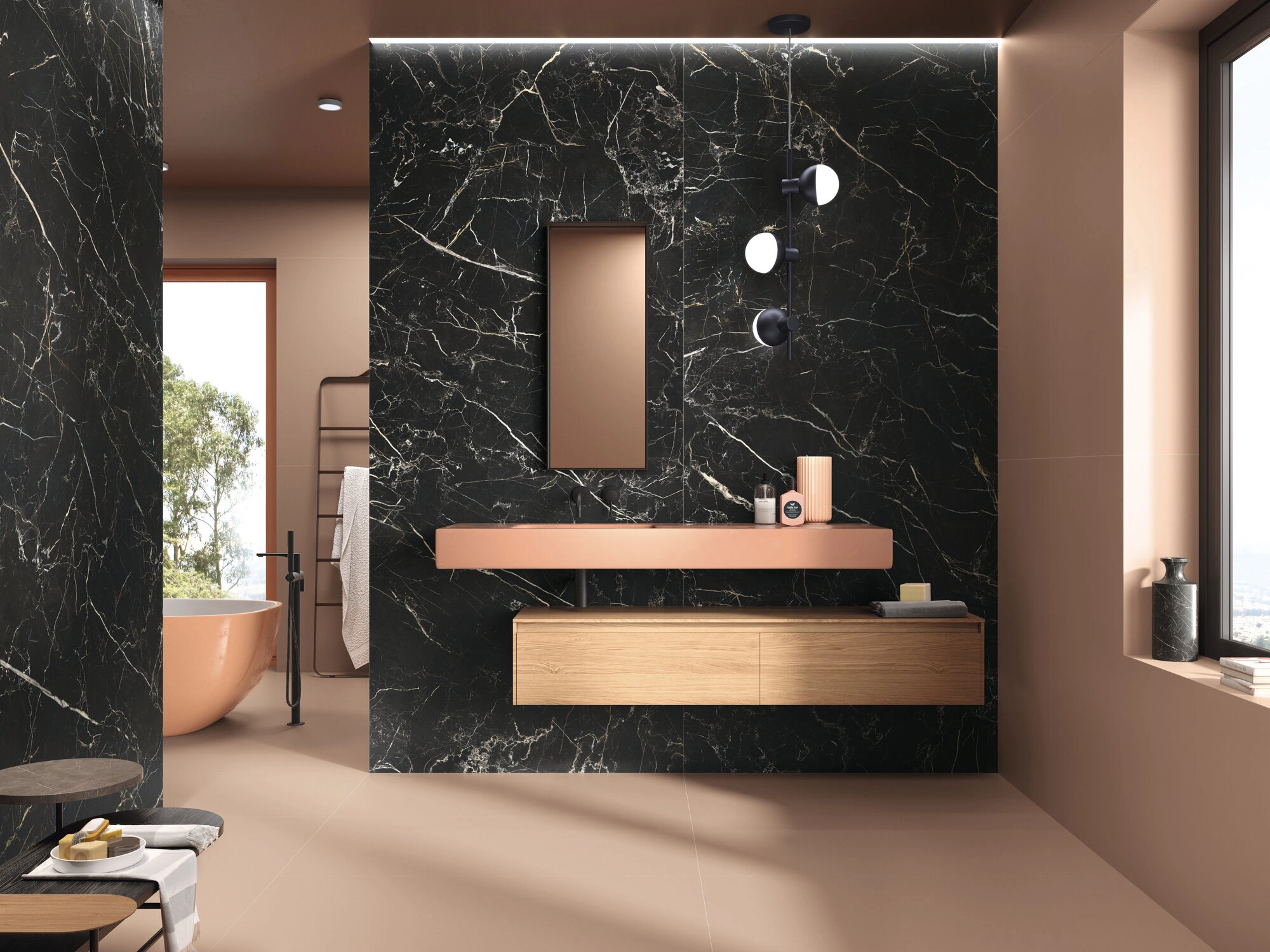 Matte tiles NIGHT LUX RECT, 60x120 cm, APE