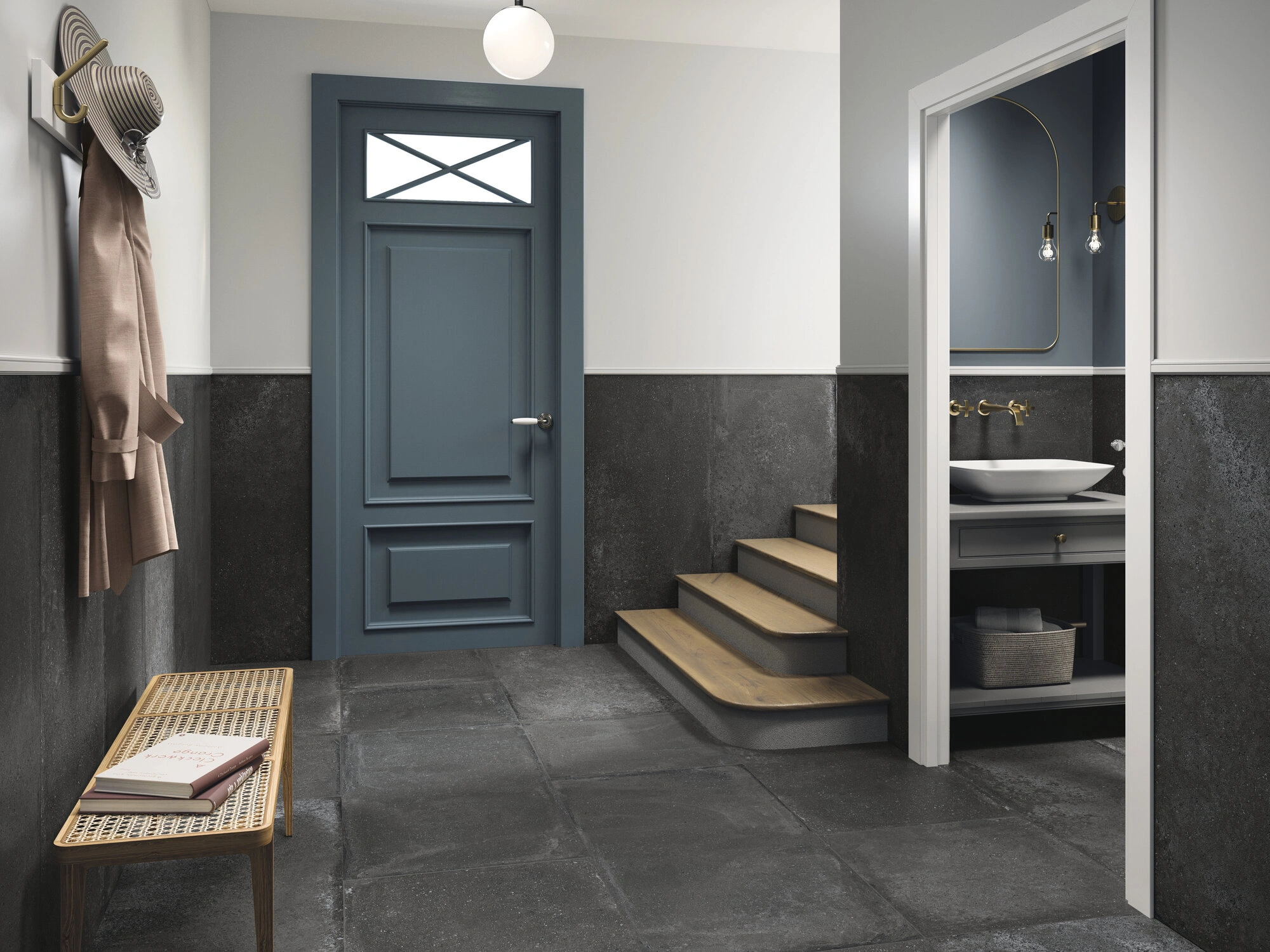 Matte tiles CASALE GRAFITE RECT, 60x120 cm, APE