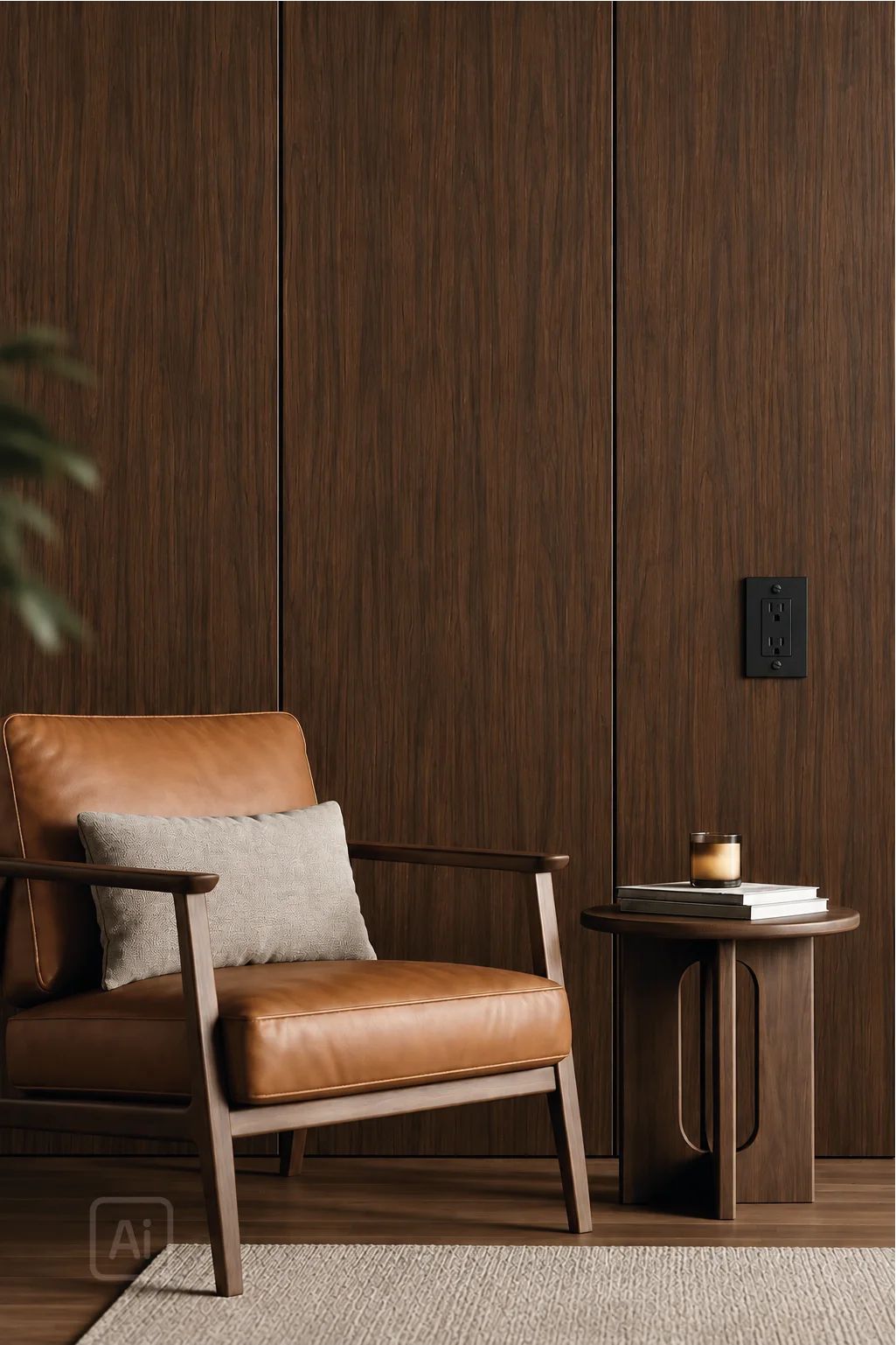 Premium klases bambusa WPC sienas panelis Walnut Dark, 2800 × 1200 × 8 mm