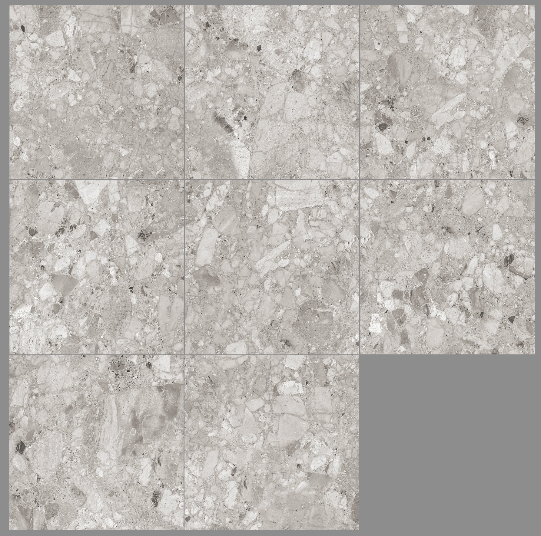 Глянцевая плитка TERRAZZO GREY, 60x60 cm, LE