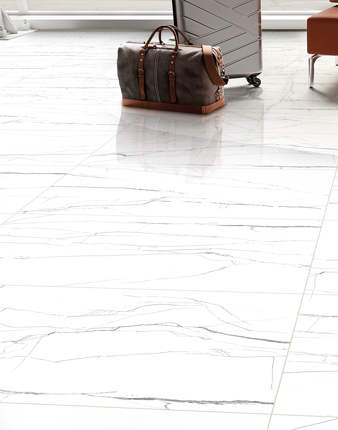 Glossy tiles NOVA WHITE MARBLE, 60x120 cm, AM
