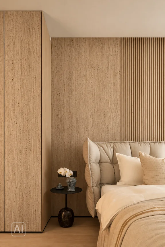 Premium klases bambusa WPC sienas panelis Oak Cream, 2800 × 1200 × 8 mm