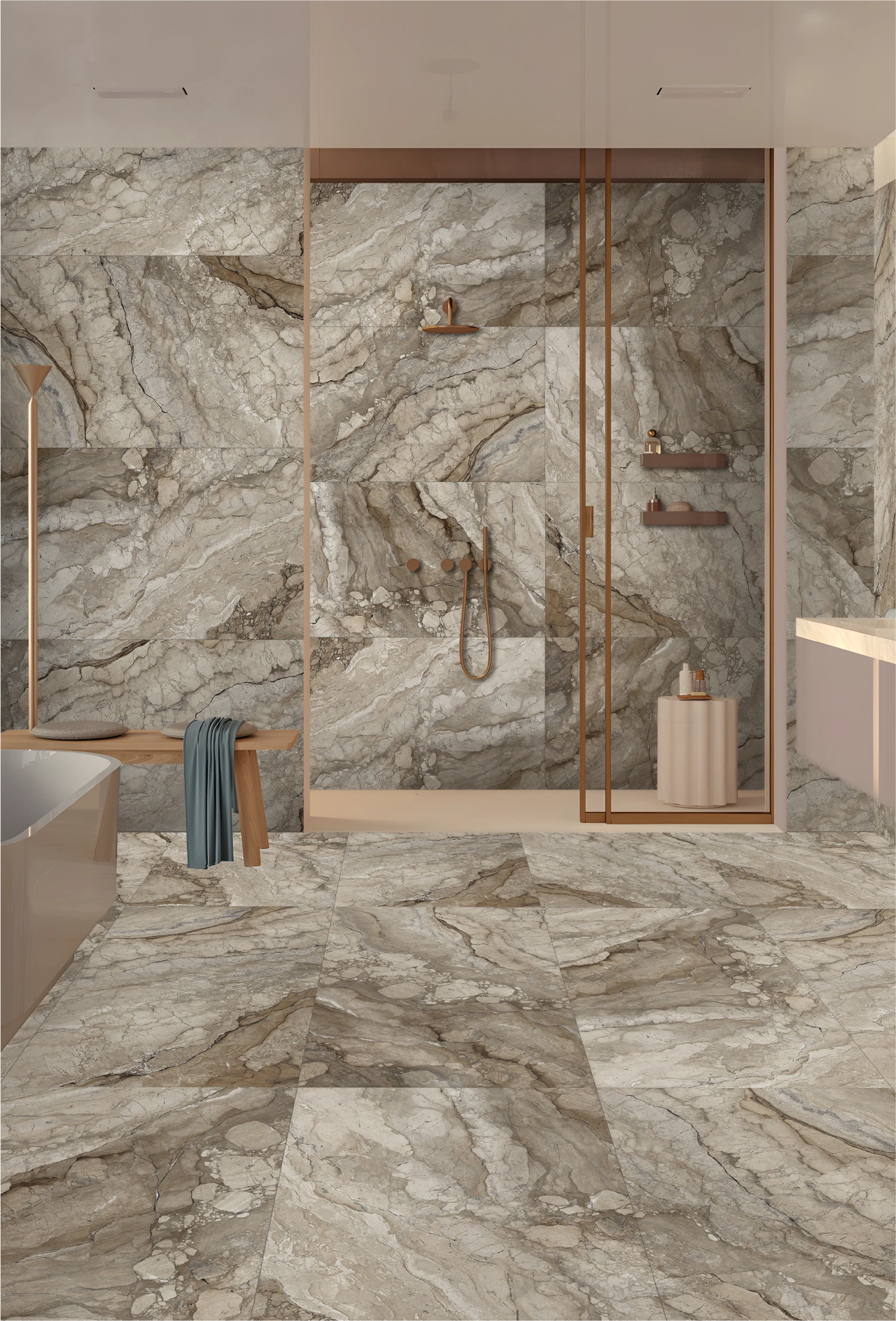 Glancētas flīzes MARMO SABBIA ANTICA HIGH-GLOSSY, 60x120cm, SC