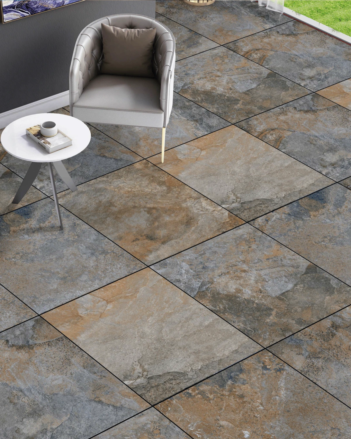 Matte tiles BRILLANTE MARE CARVING, 60x60 cm, DG