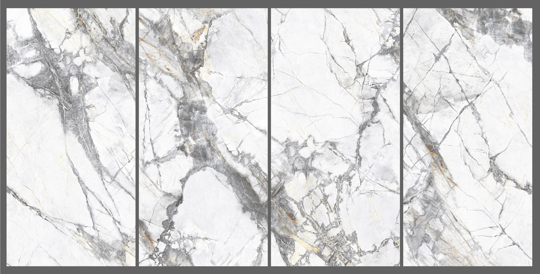 Glossy tiles with silver crystals GOLDEN STATUARIO, 60x120 cm, TS