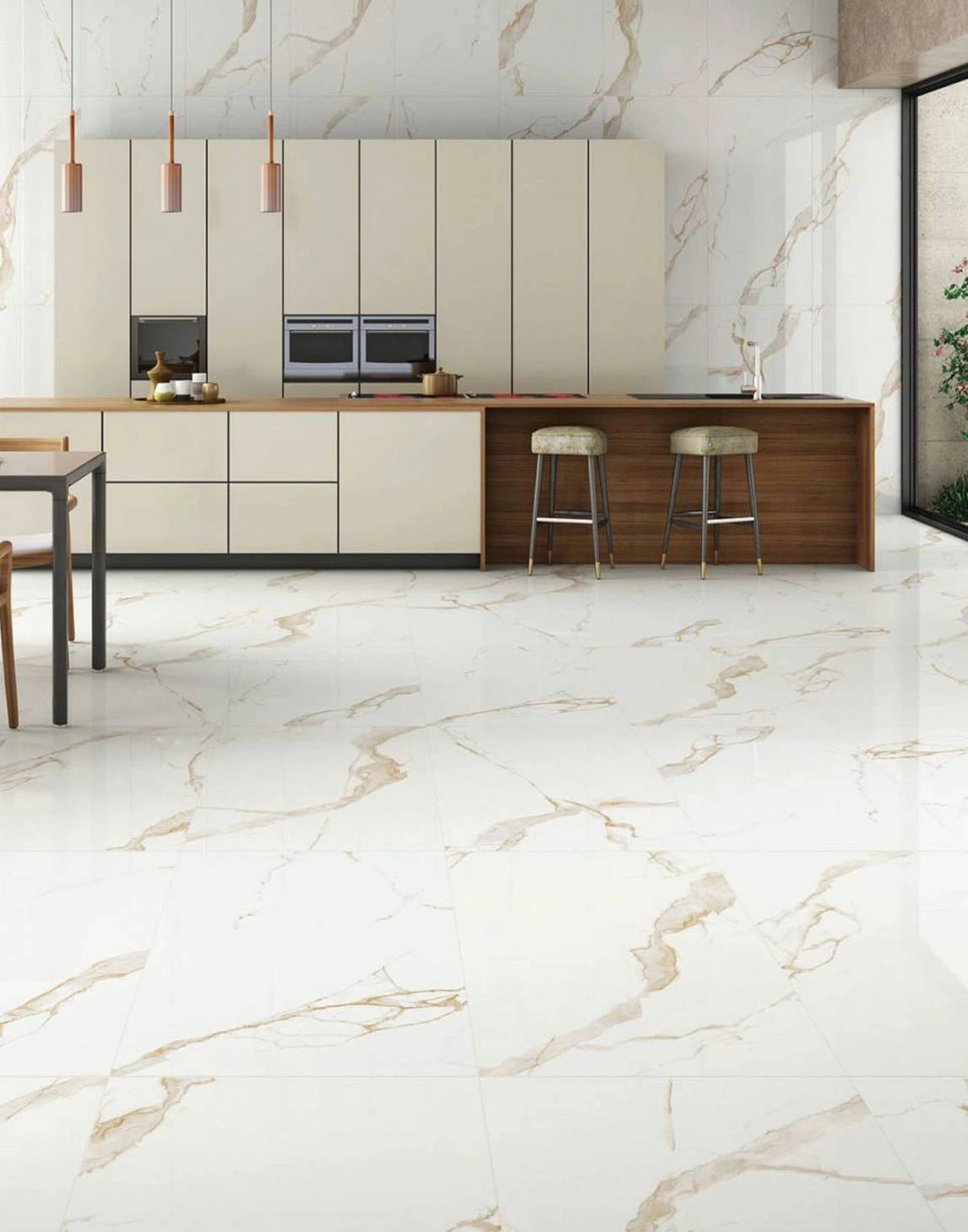 Glossy tiles ITALIAN STATUARIO GOLD, 60x120 cm, AM
