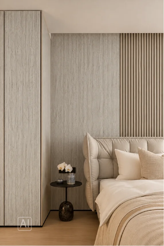 Premium klases bambusa WPC sienas panelis Oak Grey, 2800 × 1200 × 8 mm