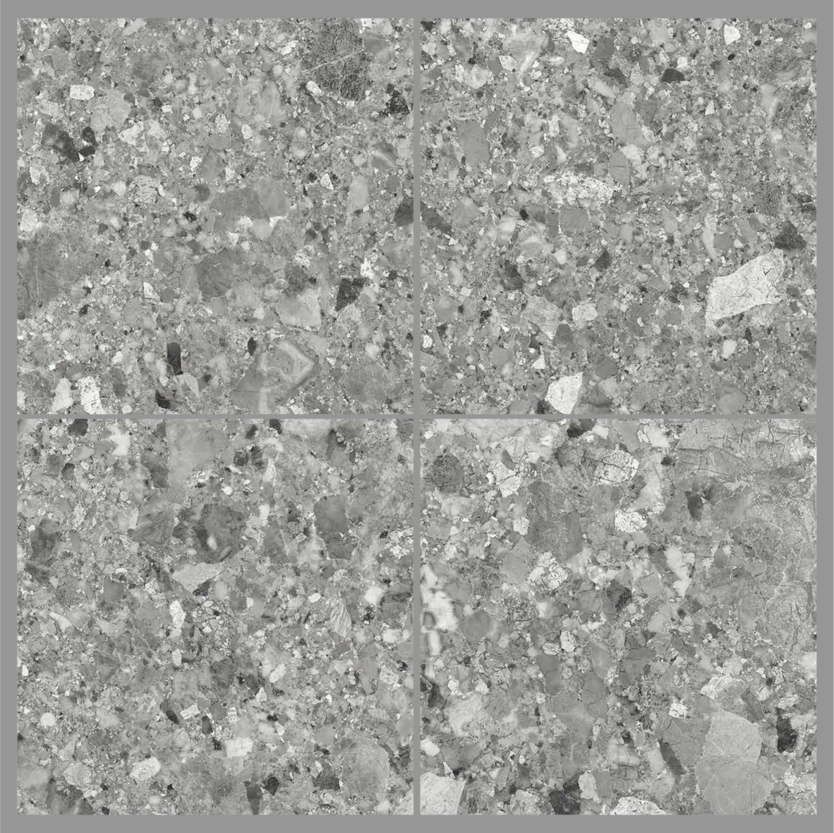 Matētas flīzes (lappato) TERAZZO GRIS, 60x60 cm, DG