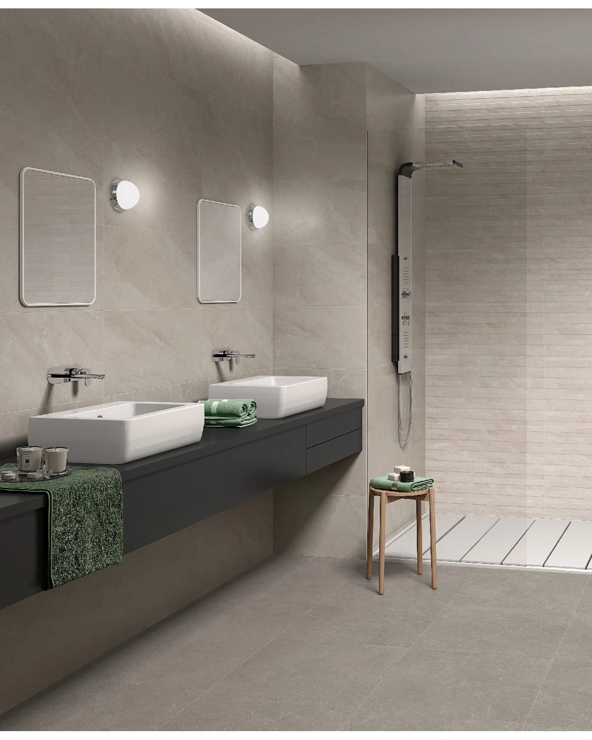 Matte wall tiles PRISS. ERSA GREY, 36x80 cm, US
