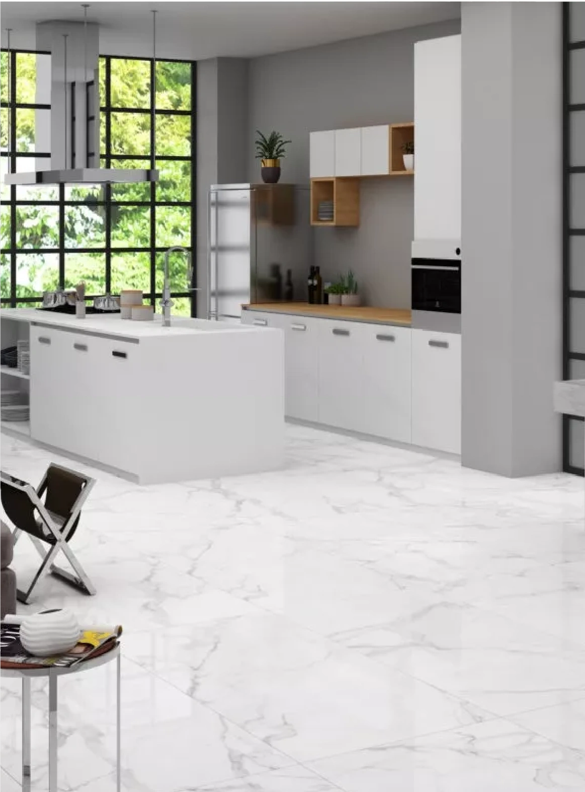 Глянцевая плитка WHITE MARBLE, 60x120 cm, DE