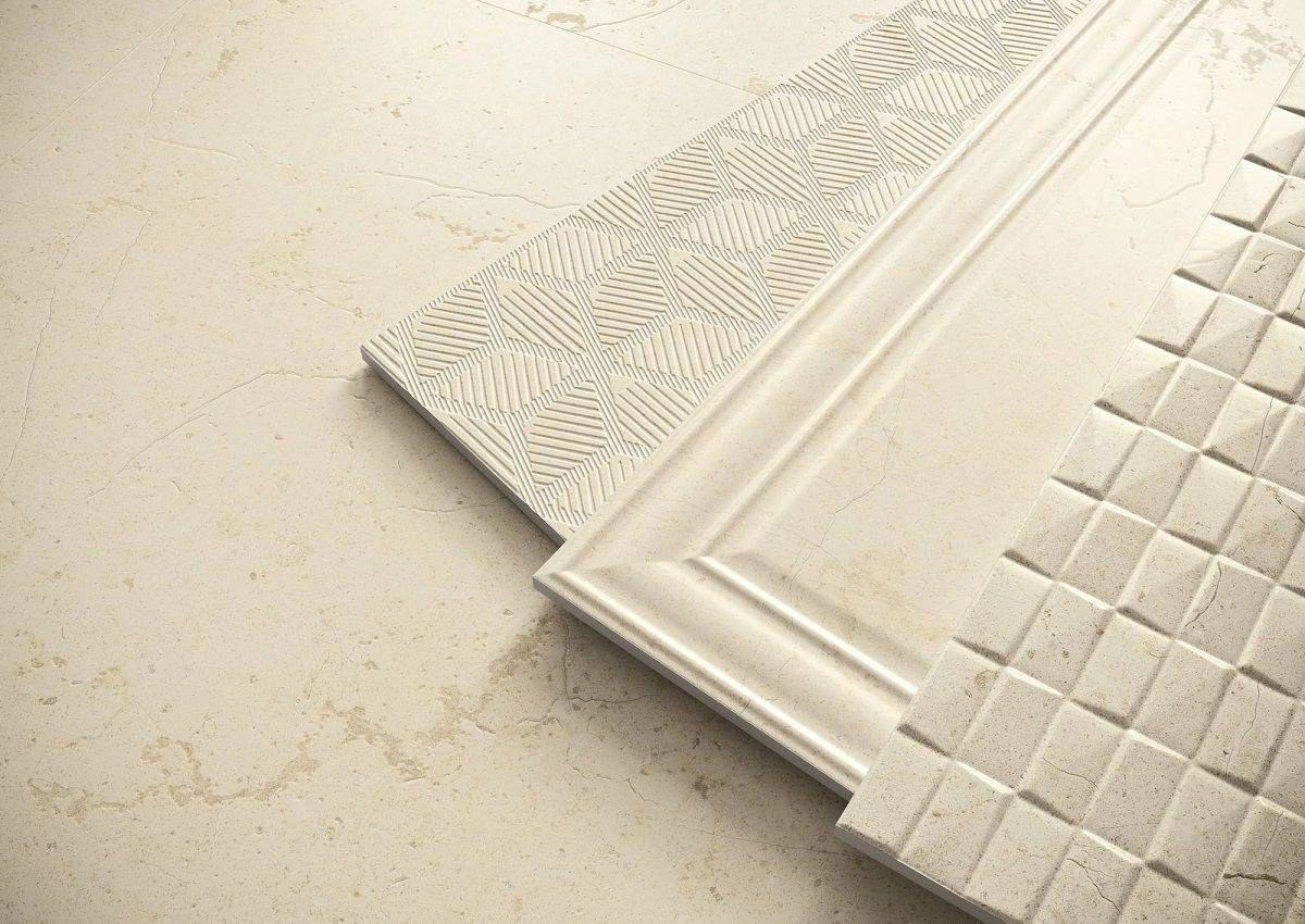 Matētas sienas flīzes LIMESTONE CREAM, 25x75 cm, APE
