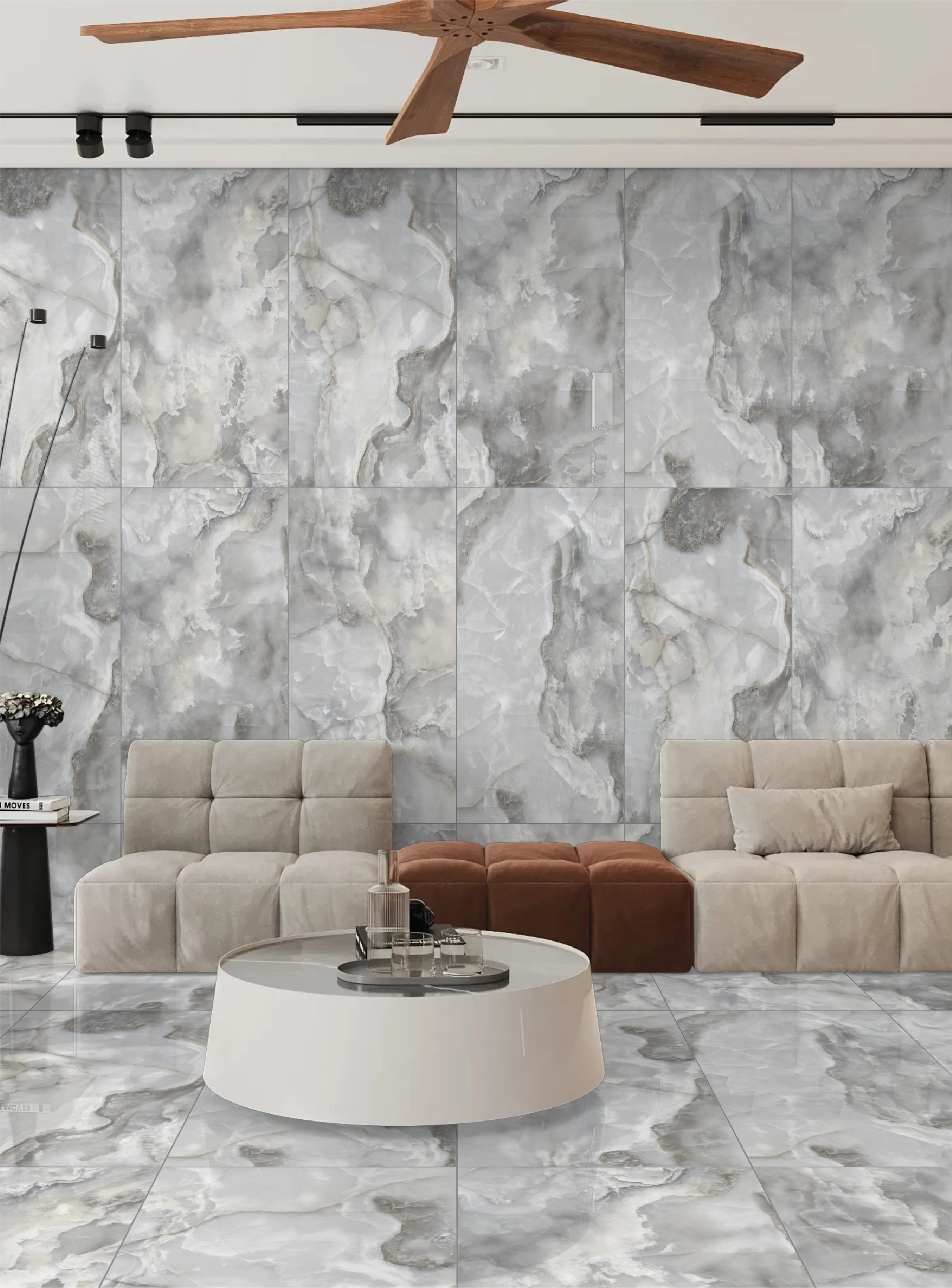 Matte tiles 60x120cm ONICE SILVER, SR