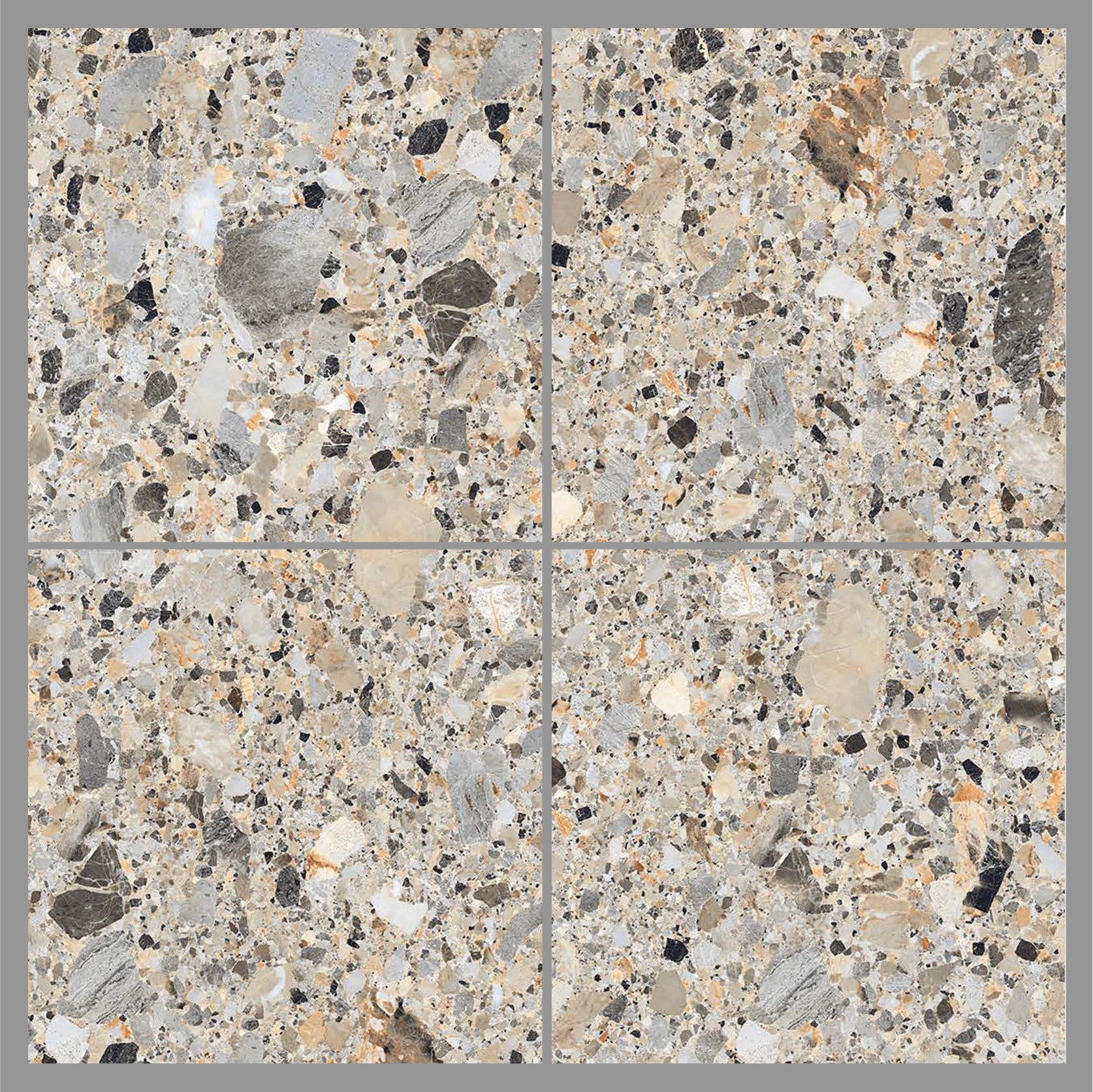 Матовая (lappato) плитка TERAZZO CREMA, 60x60 cm, DG